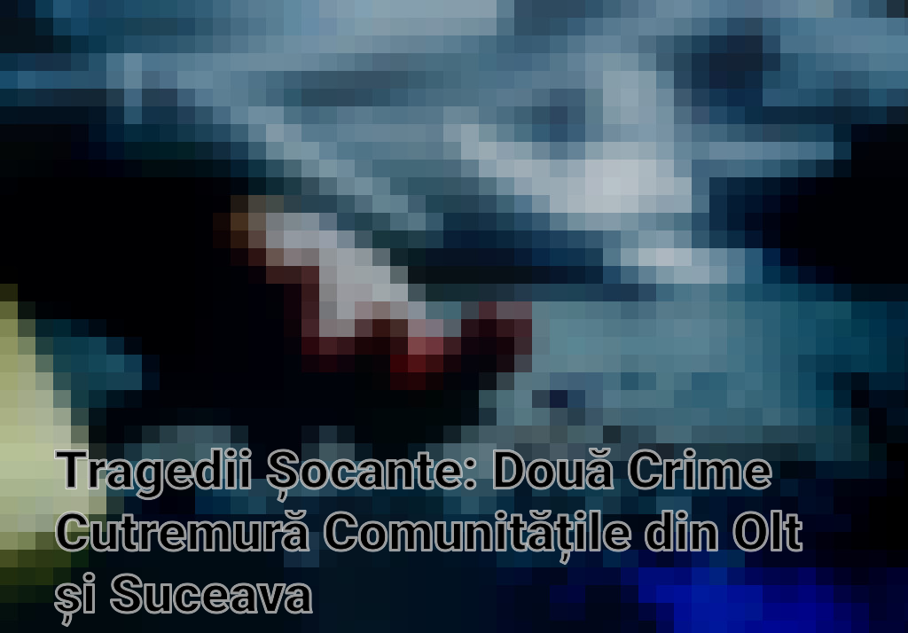 Tragedii Șocante: Două Crime Cutremură Comunitățile din Olt și Suceava