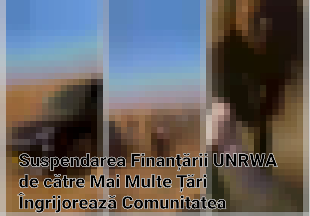 Suspendarea Finanțării UNRWA de către Mai Multe Țări Îngrijorează Comunitatea Internațională