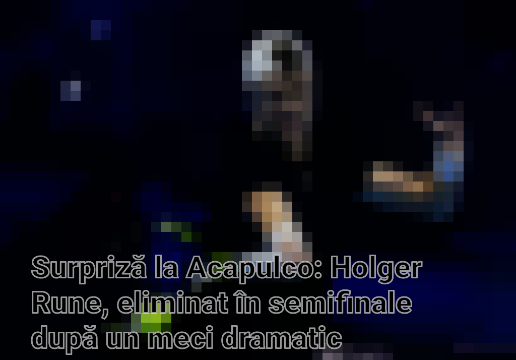 Surpriză la Acapulco: Holger Rune, eliminat în semifinale după un meci dramatic