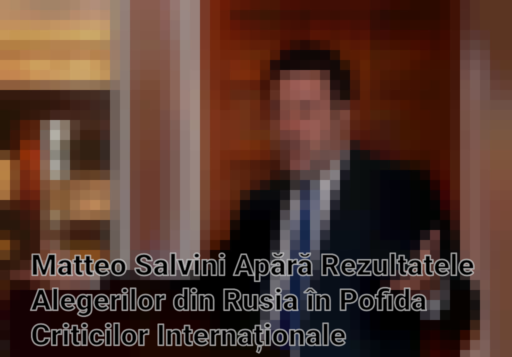 Matteo Salvini Apără Rezultatele Alegerilor din Rusia în Pofida Criticilor Internaționale