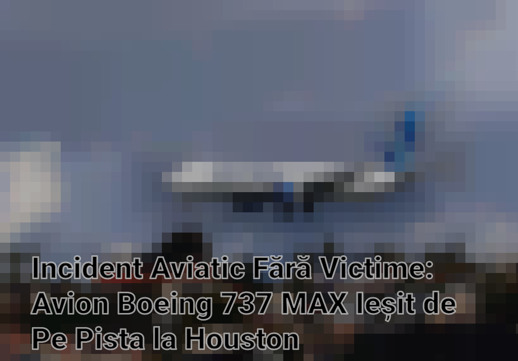Incident Aviatic Fără Victime: Avion Boeing 737 MAX Ieșit de Pe Pista la Houston