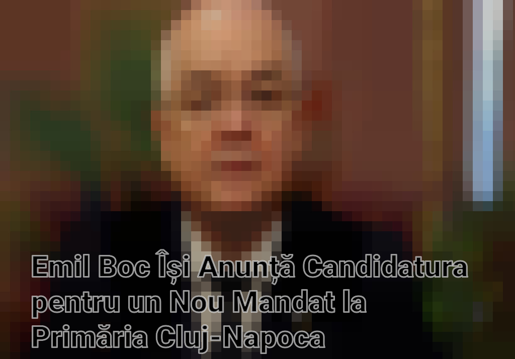 Emil Boc Își Anunță Candidatura pentru un Nou Mandat la Primăria Cluj-Napoca