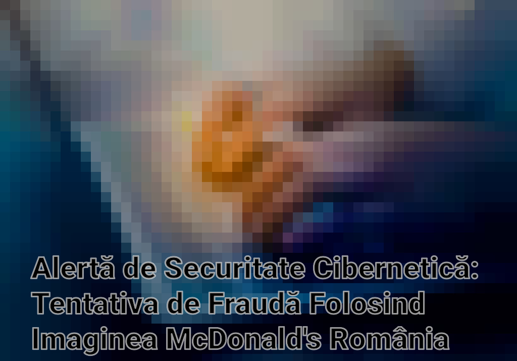Alertă de Securitate Cibernetică: Tentativa de Fraudă Folosind Imaginea McDonald's România Imagini