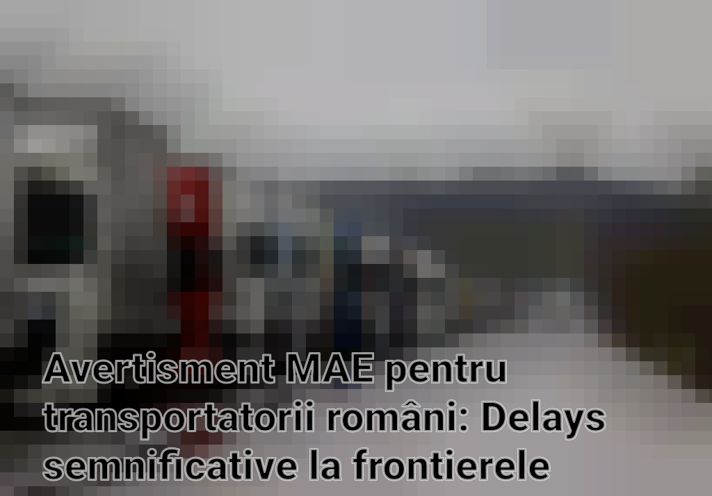 Avertisment MAE pentru transportatorii români: Delays semnificative la frontierele bulgare