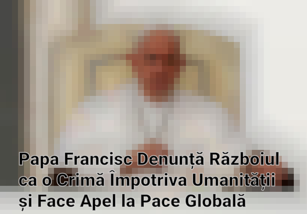 Papa Francisc Denunță Războiul ca o Crimă Împotriva Umanității și Face Apel la Pace Globală
