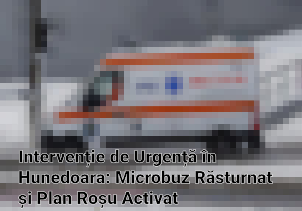 Intervenție de Urgență în Hunedoara: Microbuz Răsturnat și Plan Roșu Activat Imagini