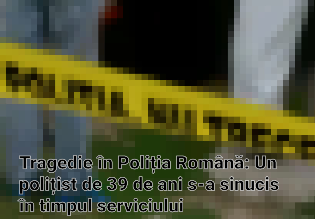 Tragedie în Poliția Română: Un polițist de 39 de ani s-a sinucis în timpul serviciului