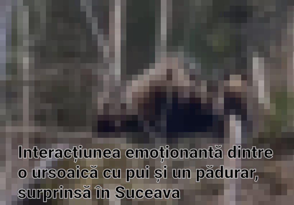 Interacțiunea emoționantă dintre o ursoaică cu pui și un pădurar, surprinsă în Suceava