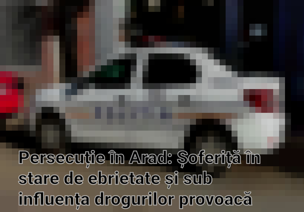 Persecuție în Arad: Șoferiță în stare de ebrietate și sub influența drogurilor provoacă accident în urmărirea poliției Imagini