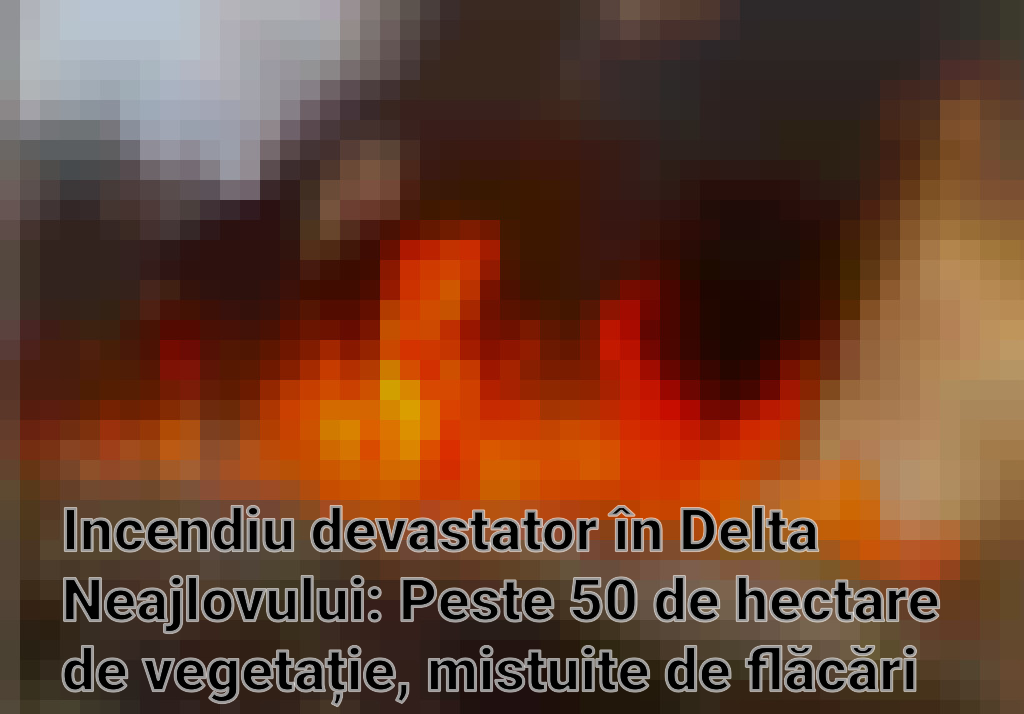 Incendiu devastator în Delta Neajlovului: Peste 50 de hectare de vegetație, mistuite de flăcări