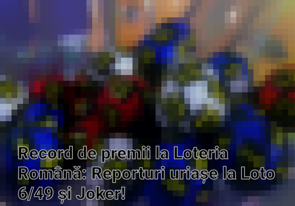 Record de premii la Loteria Română: Reporturi uriașe la Loto 6/49 și Joker!
