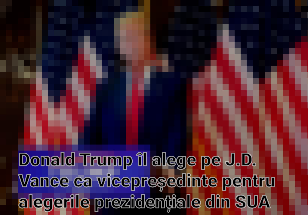 Donald Trump îl alege pe J.D. Vance ca vicepreședinte pentru alegerile prezidențiale din SUA din 2024