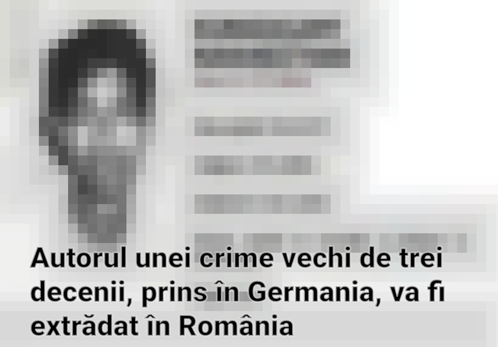 Autorul unei crime vechi de trei decenii, prins în Germania, va fi extrădat în România