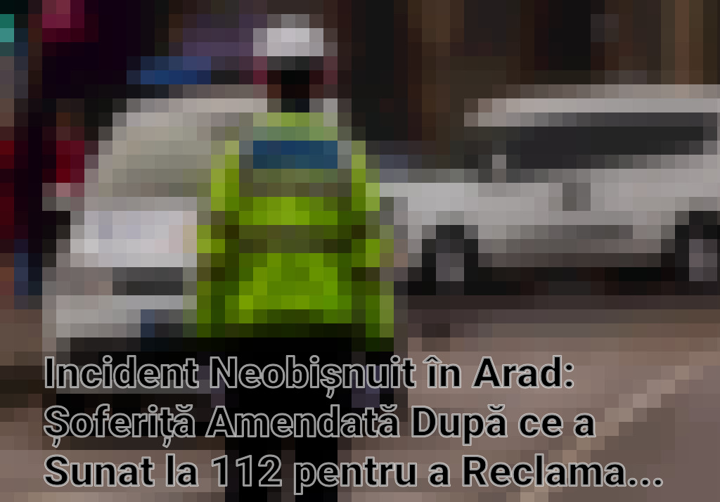 Incident Neobișnuit în Arad: Șoferiță Amendată După ce a Sunat la 112 pentru a Reclama Polițiștii