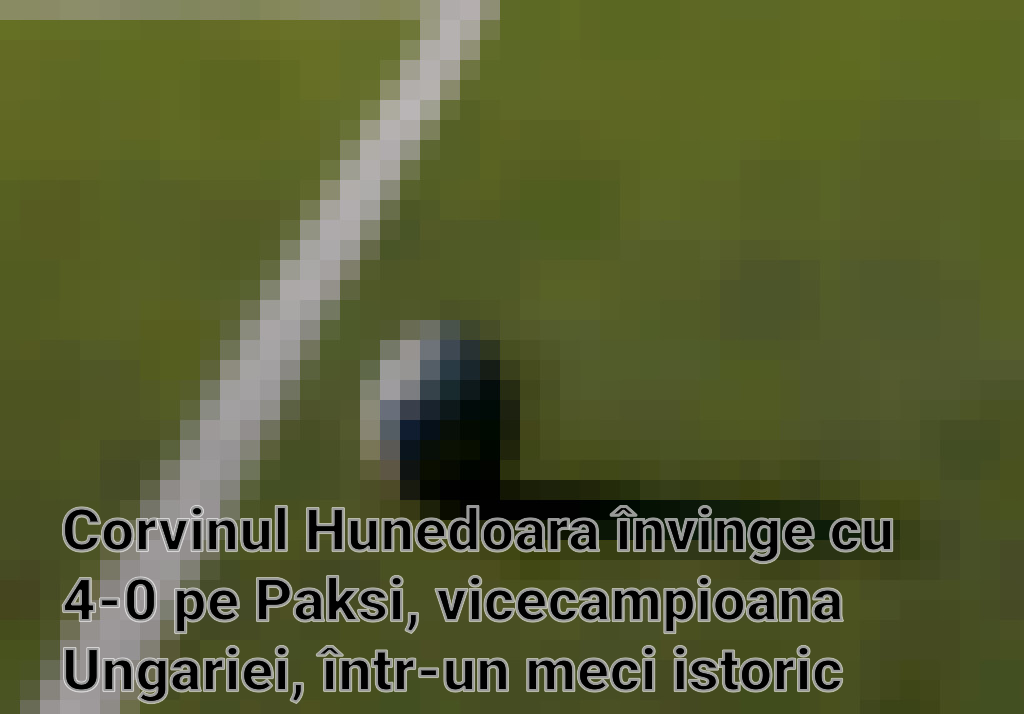 Corvinul Hunedoara învinge cu 4-0 pe Paksi, vicecampioana Ungariei, într-un meci istoric