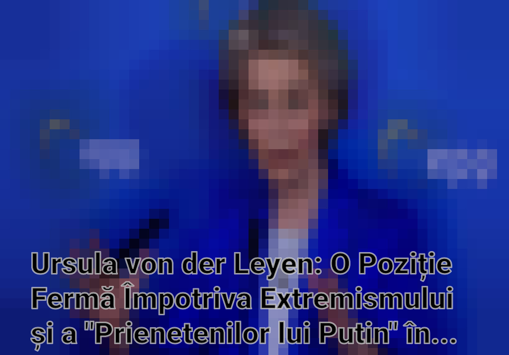 Ursula von der Leyen: O Poziție Fermă Împotriva Extremismului și a "Prienetenilor lui Putin" în Parlamentul European Imagini