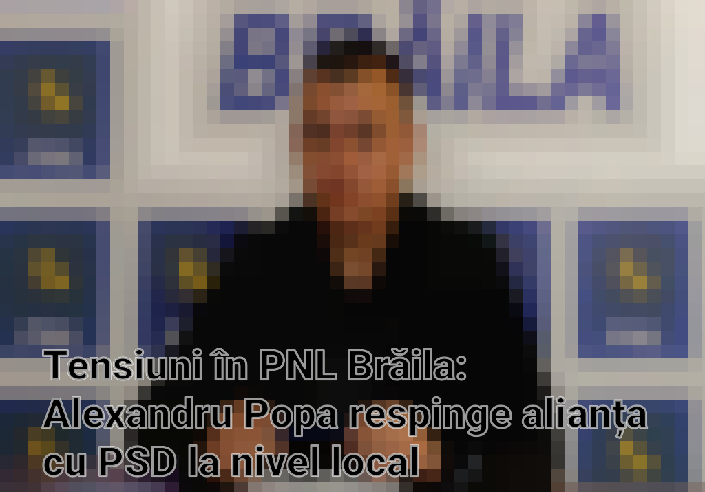 Tensiuni în PNL Brăila: Alexandru Popa respinge alianța cu PSD la nivel local