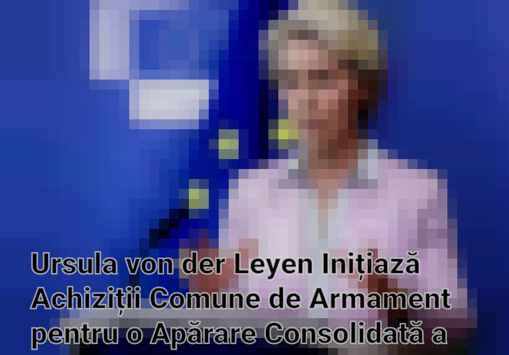 Ursula von der Leyen Inițiază Achiziții Comune de Armament pentru o Apărare Consolidată a UE