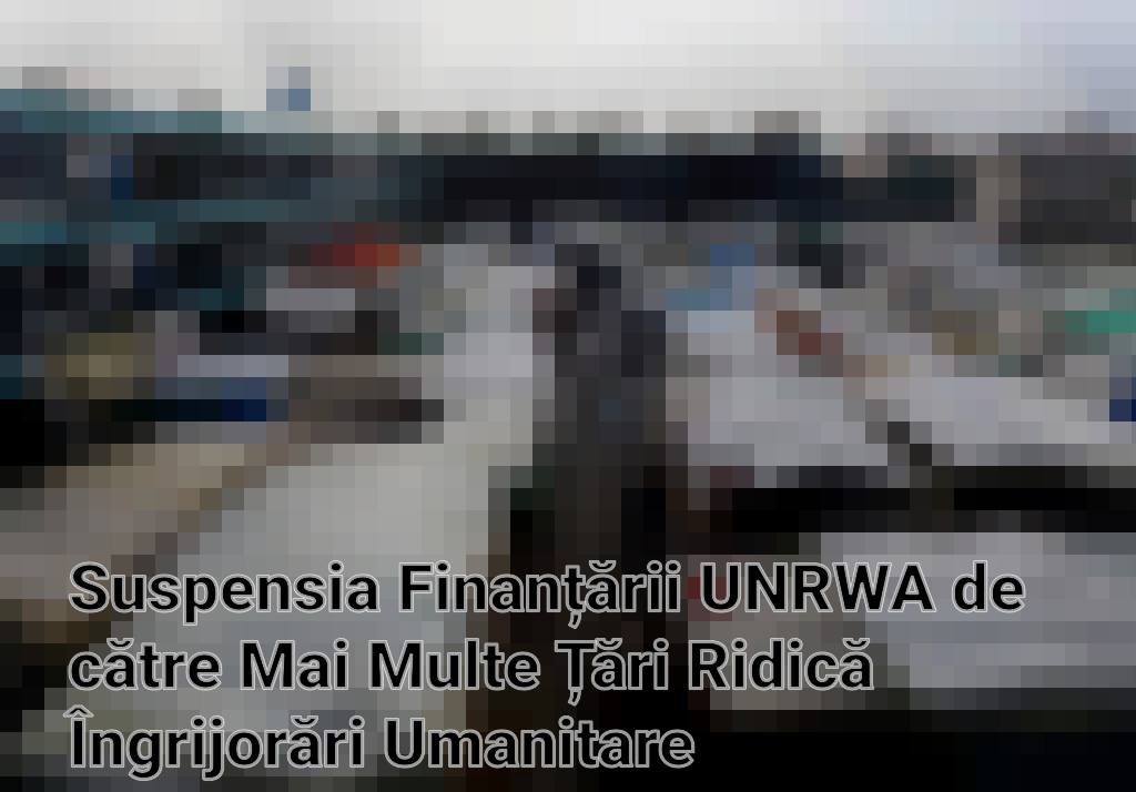 Suspensia Finanțării UNRWA de către Mai Multe Țări Ridică Îngrijorări Umanitare
