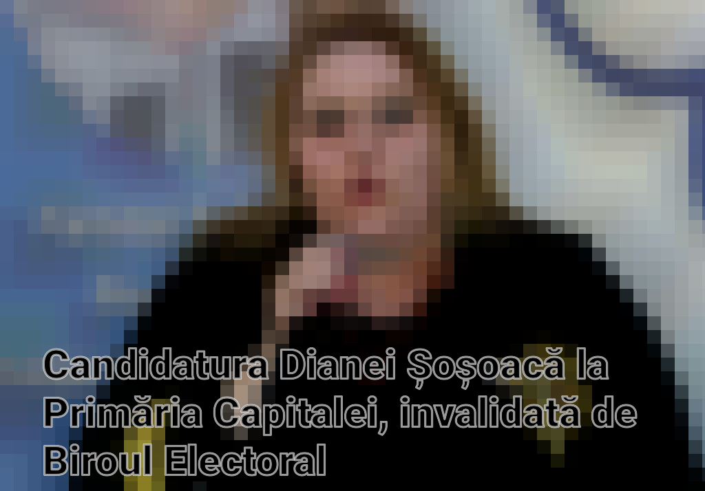 Candidatura Dianei Șoșoacă la Primăria Capitalei, invalidată de Biroul Electoral
