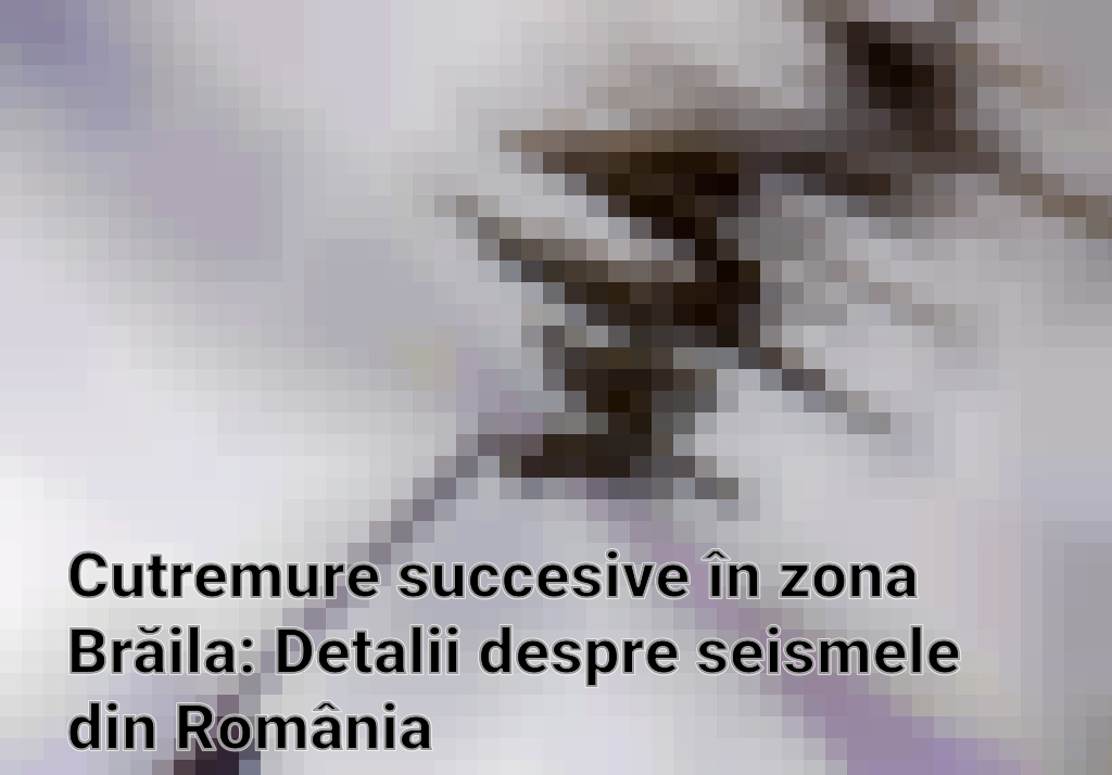 Cutremure succesive în zona Brăila: Detalii despre seismele din România Imagini