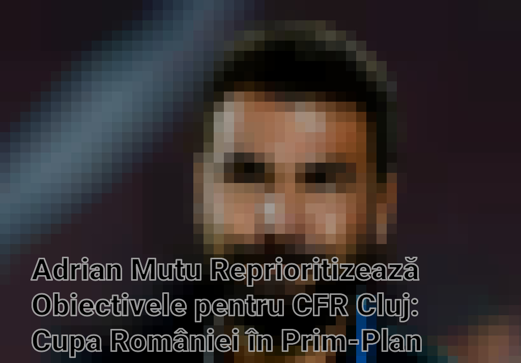 Adrian Mutu Reprioritizează Obiectivele pentru CFR Cluj: Cupa României în Prim-Plan