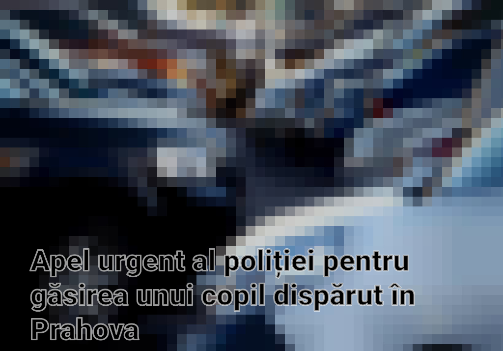 Apel urgent al poliției pentru găsirea unui copil dispărut în Prahova