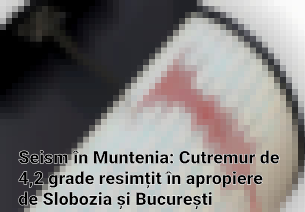 Seism în Muntenia: Cutremur de 4,2 grade resimțit în apropiere de Slobozia și București