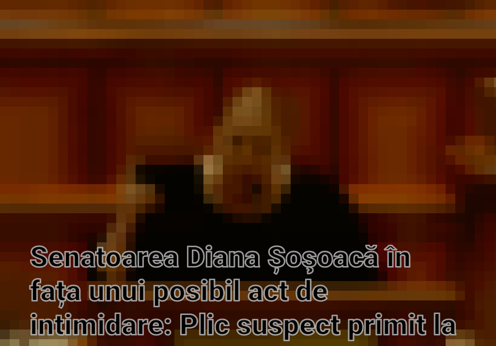 Senatoarea Diana Șoşoacă în fața unui posibil act de intimidare: Plic suspect primit la Senat