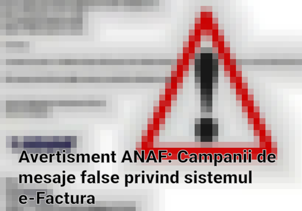 Avertisment ANAF: Campanii de mesaje false privind sistemul e-Factura