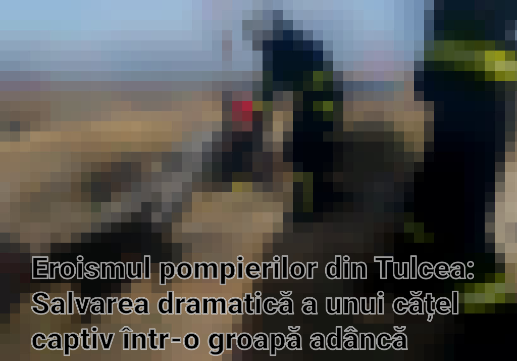 Eroismul pompierilor din Tulcea: Salvarea dramatică a unui cățel captiv într-o groapă adâncă Imagini