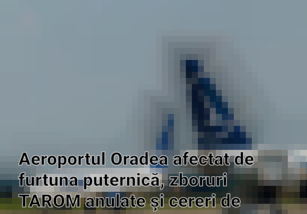 Aeroportul Oradea afectat de furtuna puternică, zboruri TAROM anulate şi cereri de despăgubire în curs Imagini