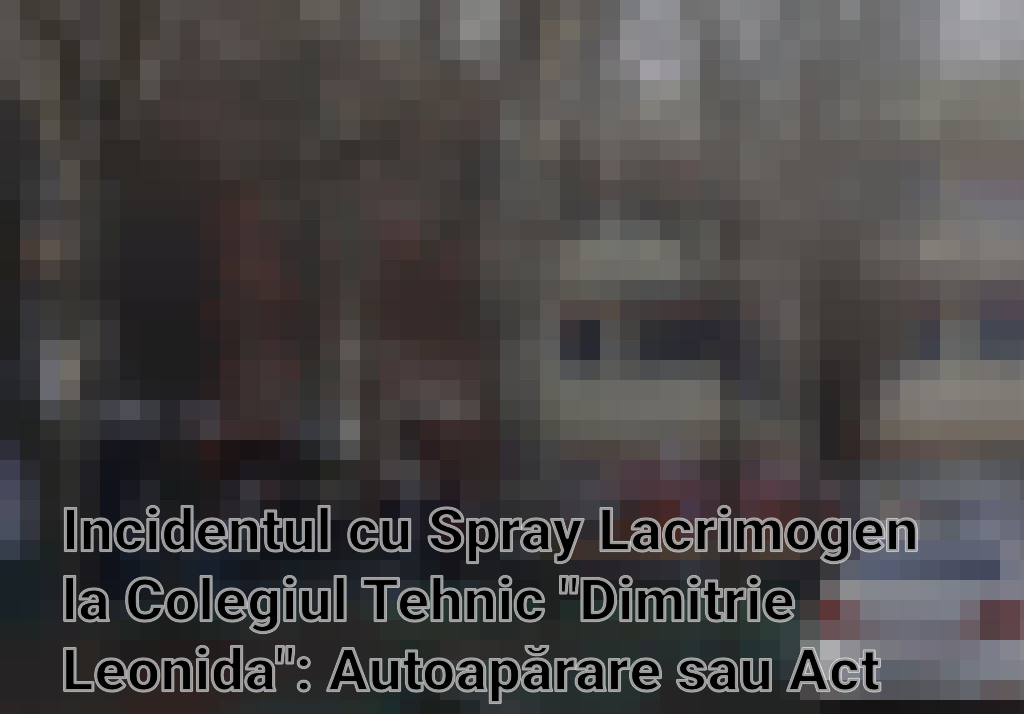 Incidentul cu Spray Lacrimogen la Colegiul Tehnic "Dimitrie Leonida": Autoapărare sau Act de Violentă?