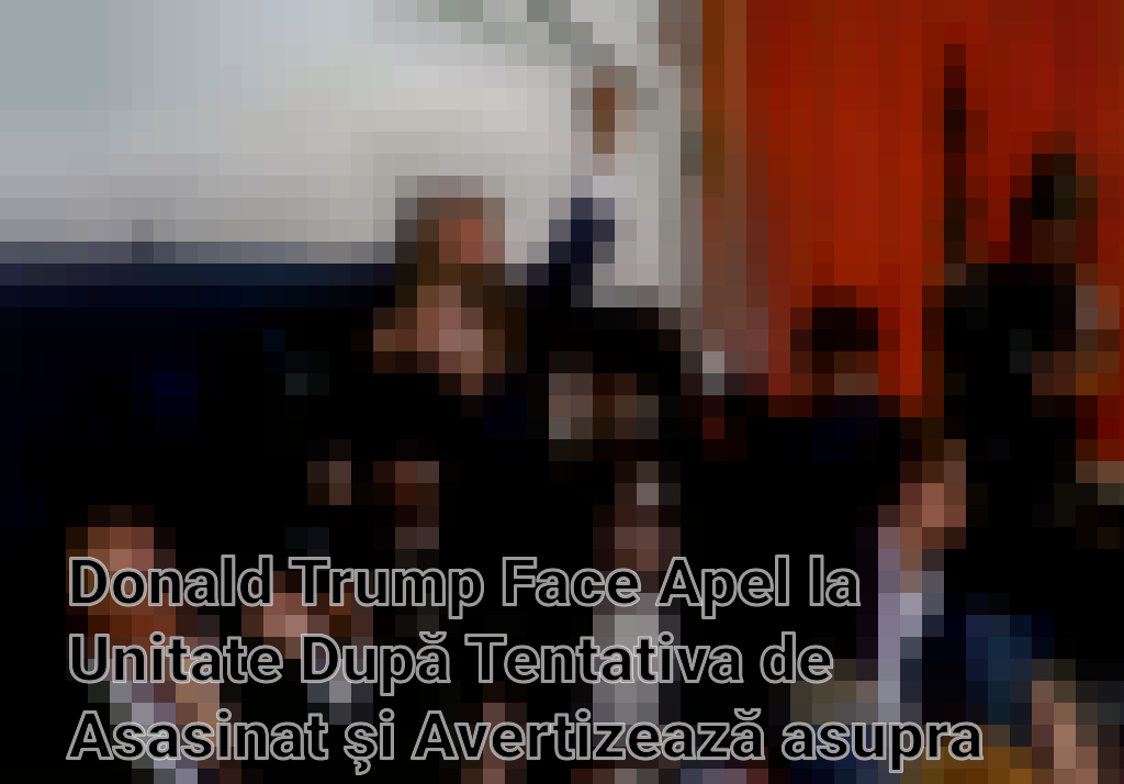 Donald Trump Face Apel la Unitate După Tentativa de Asasinat şi Avertizează asupra Dezinformării Imagini