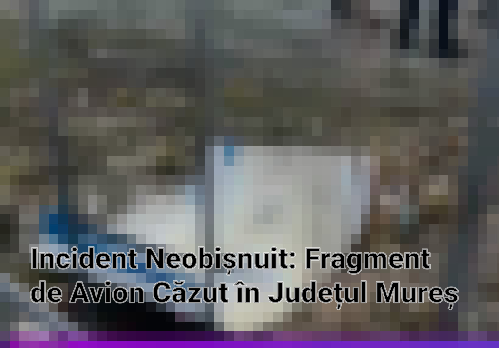 Incident Neobișnuit: Fragment de Avion Căzut în Județul Mureș Imagini
