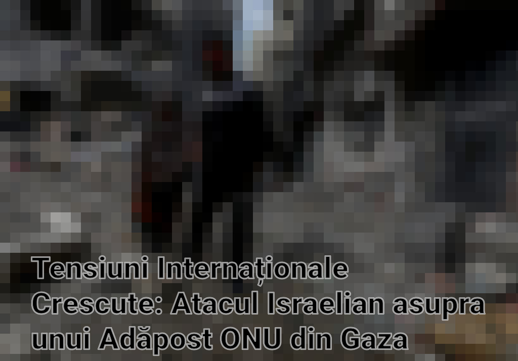 Tensiuni Internaționale Crescute: Atacul Israelian asupra unui Adăpost ONU din Gaza Stârnește Reacții Globale