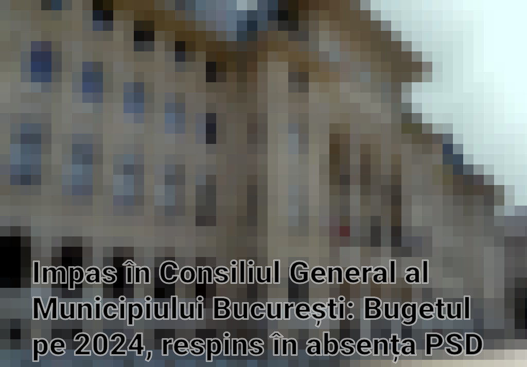 Impas în Consiliul General al Municipiului București: Bugetul pe 2024, respins în absența PSD și cu critici din partea PNL