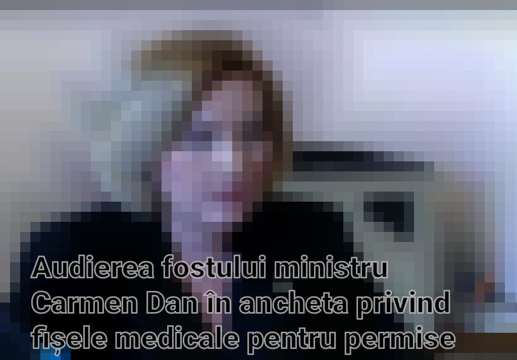Audierea fostului ministru Carmen Dan în ancheta privind fișele medicale pentru permise auto