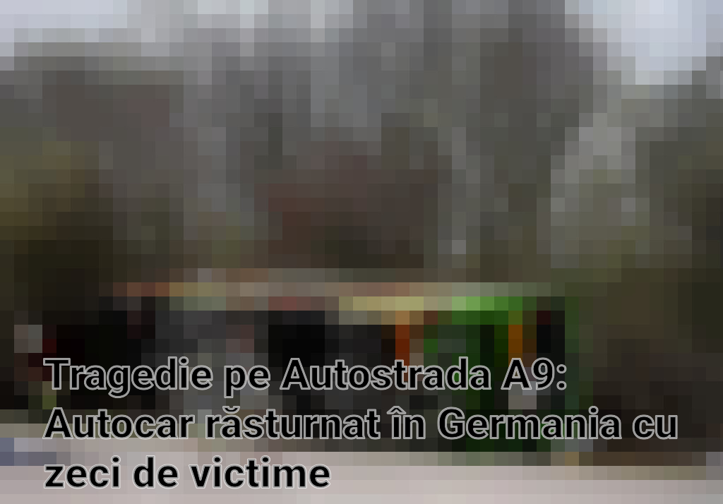 Tragedie pe Autostrada A9: Autocar răsturnat în Germania cu zeci de victime Imagini