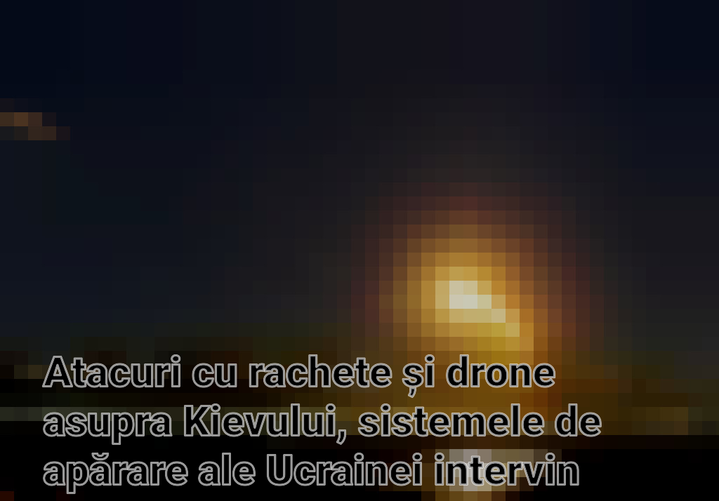 Atacuri cu rachete și drone asupra Kievului, sistemele de apărare ale Ucrainei intervin Imagini