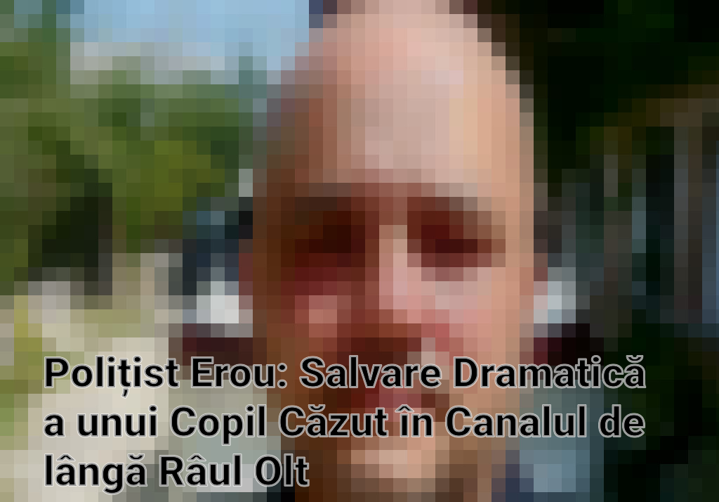 Polițist Erou: Salvare Dramatică a unui Copil Căzut în Canalul de lângă Râul Olt