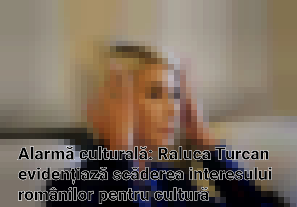 Alarmă culturală: Raluca Turcan evidențiază scăderea interesului românilor pentru cultură