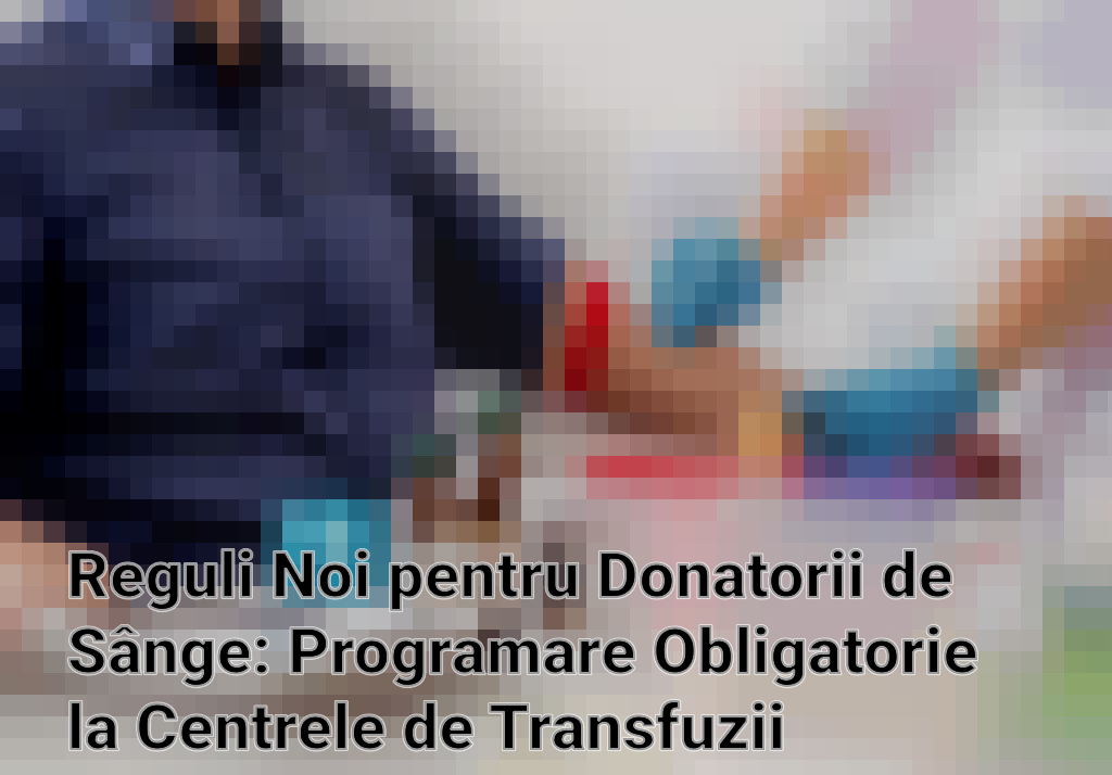Reguli Noi pentru Donatorii de Sânge: Programare Obligatorie la Centrele de Transfuzii