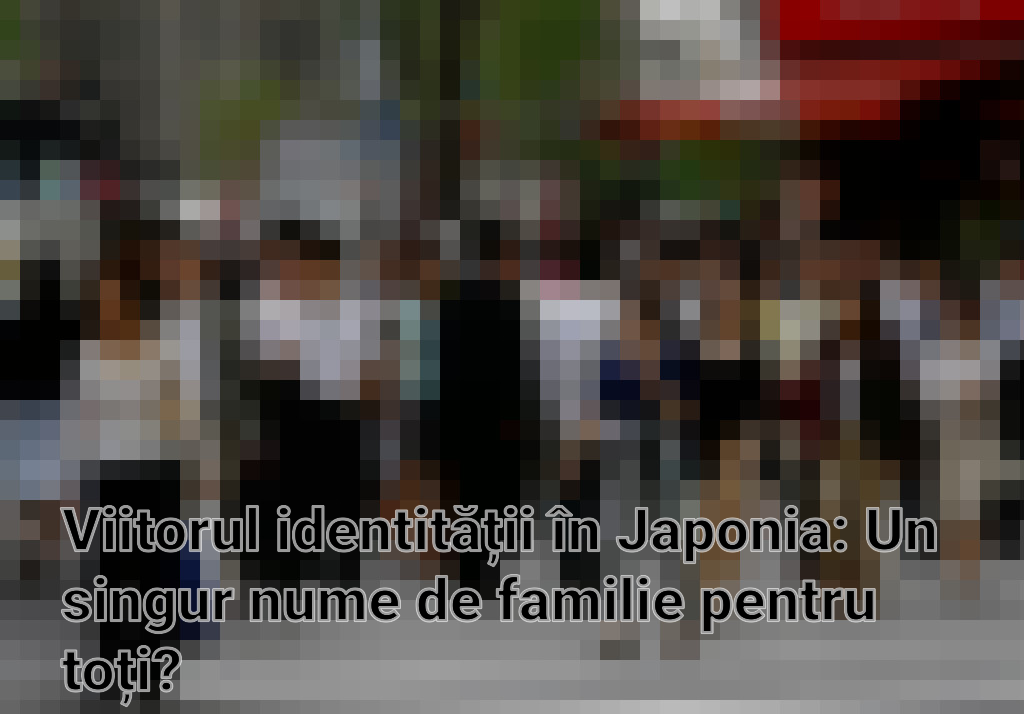 Viitorul identității în Japonia: Un singur nume de familie pentru toți? Imagini