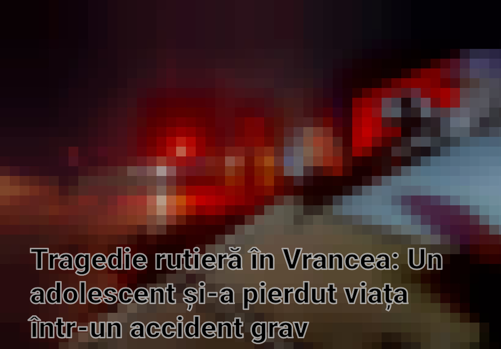 Tragedie rutieră în Vrancea: Un adolescent și-a pierdut viața într-un accident grav Imagini