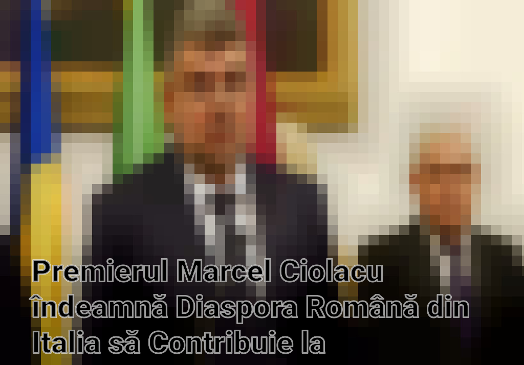 Premierul Marcel Ciolacu îndeamnă Diaspora Română din Italia să Contribuie la Dezvoltarea Țării
