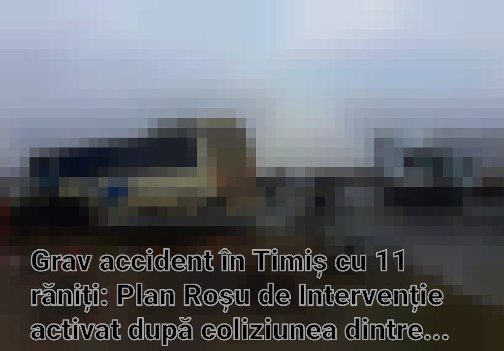 Grav accident în Timiș cu 11 răniți: Plan Roșu de Intervenție activat după coliziunea dintre un TIR și un autobuz Imagini