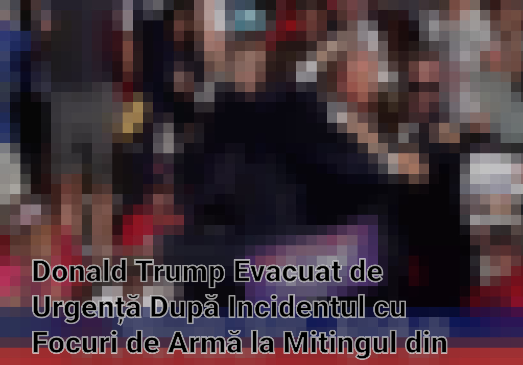 Donald Trump Evacuat de Urgență După Incidentul cu Focuri de Armă la Mitingul din Pennsylvania