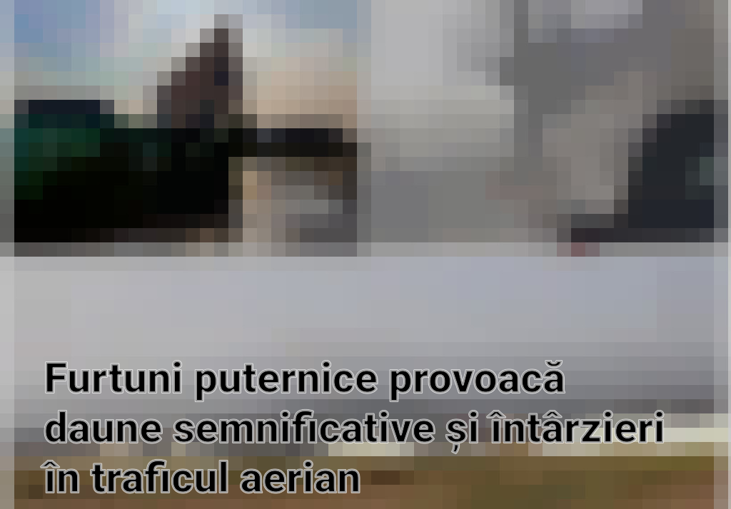 Furtuni puternice provoacă daune semnificative și întârzieri în traficul aerian Imagini