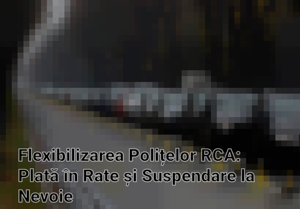 Flexibilizarea Polițelor RCA: Plată în Rate și Suspendare la Nevoie Imagini